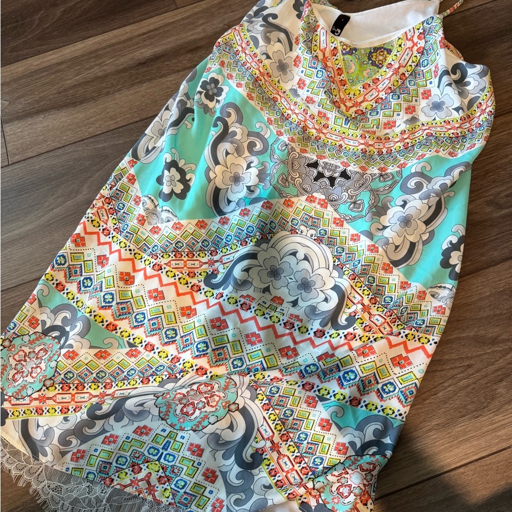 Colorful Patterned Sleeveless Dress